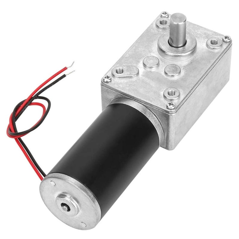 Funnytek Reversible Worm Gear Motor, Self-Locking High Torsion Speed Reduce Electric Gearbox Motor Mini Turbine Geared Motor for Robot Curtain Machine (12V 16RPM) - Image 1